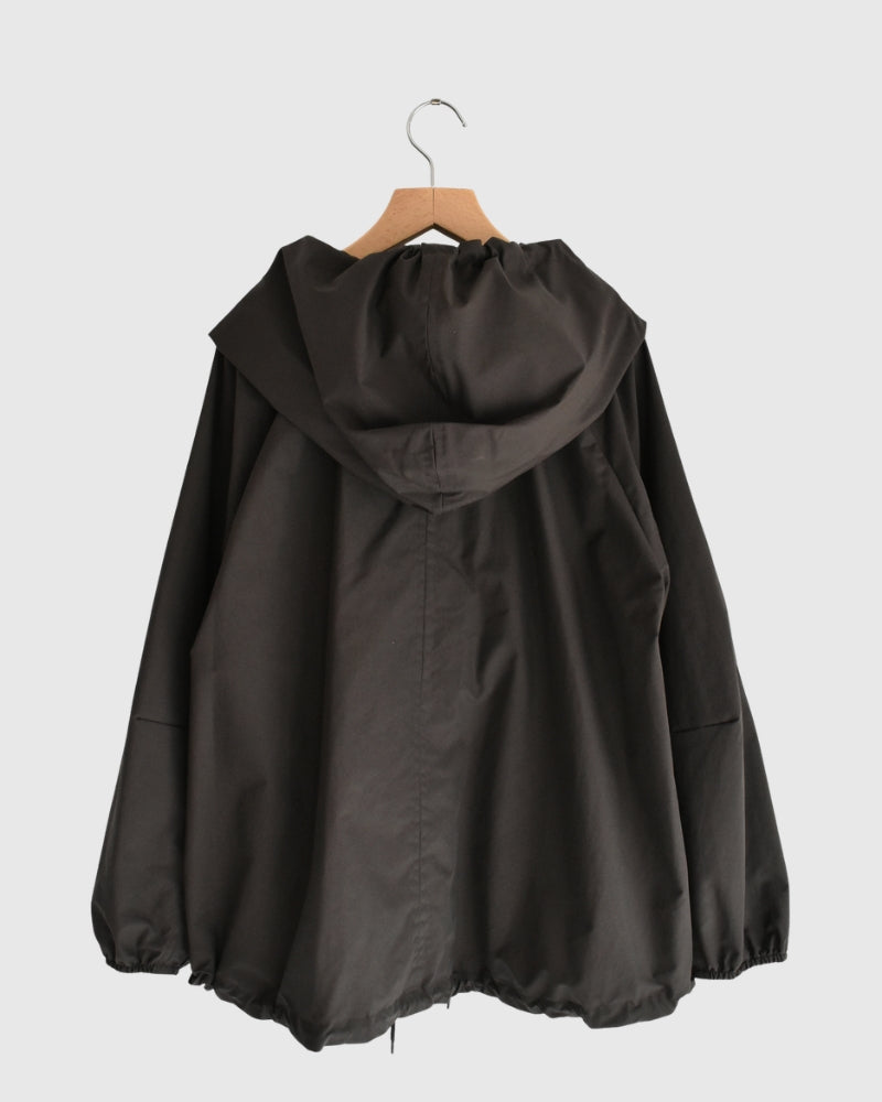 Oversized Hooded Jacket in Brown