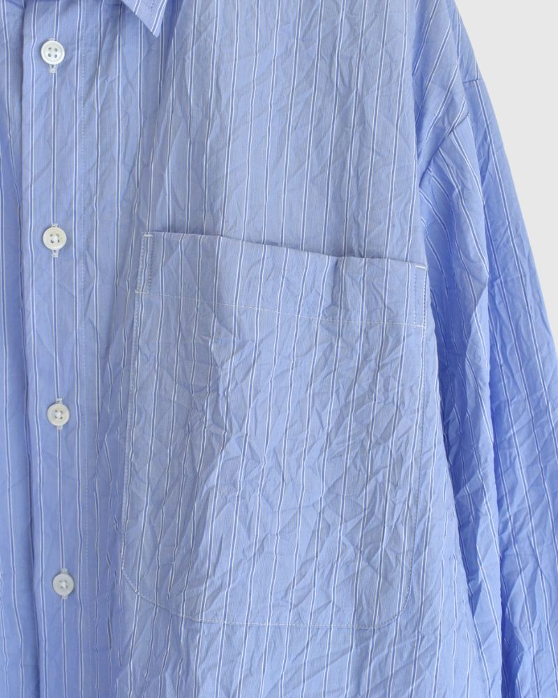 CLEA-CC 2-Way Regular Collar Shirt in SaxStripe