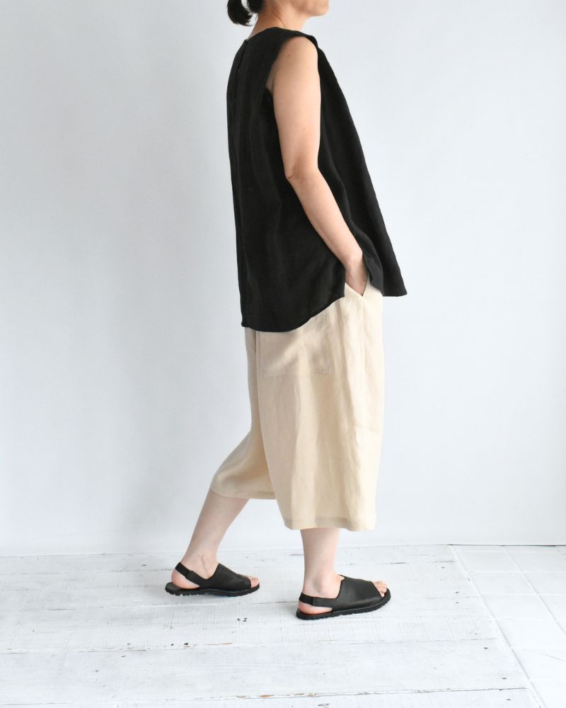 Sarrouel Wide Short Length Pants in Ivory