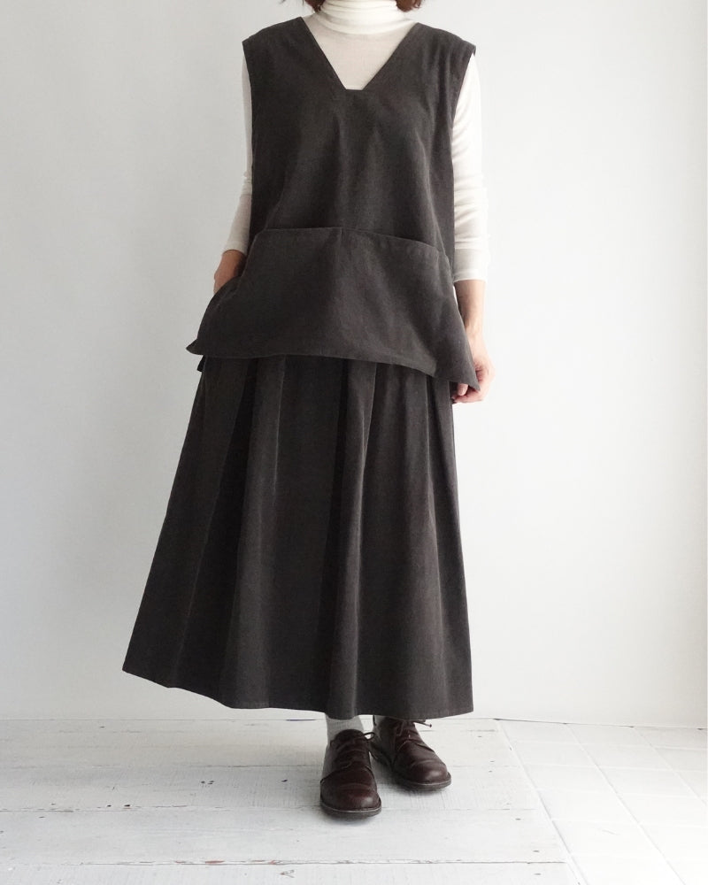 D/d |2364028 Easy Tuck Skirt (Corduroy) in Brown