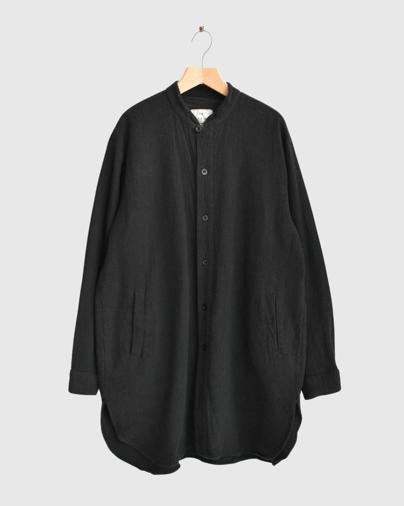 Stand Collar Shirt in Black