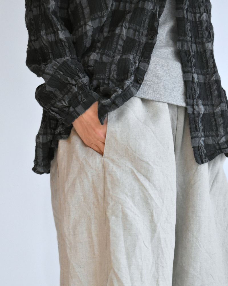 Linen Oval Pants in Beige