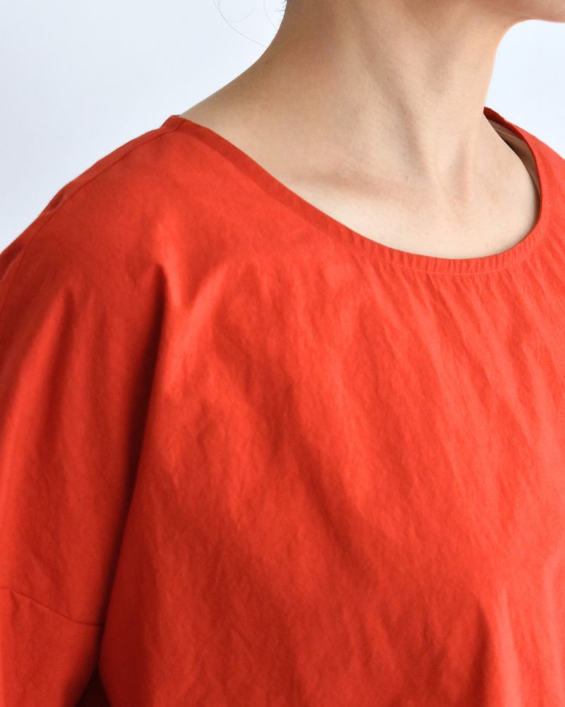 Drawstring Pullover in Orange