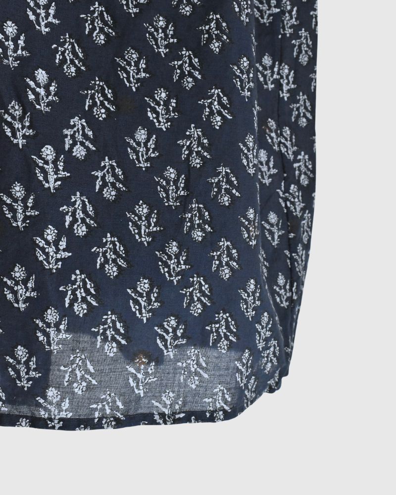 RAJASTAN TUCK GATHERED SKIRT WITH LINING in Navy