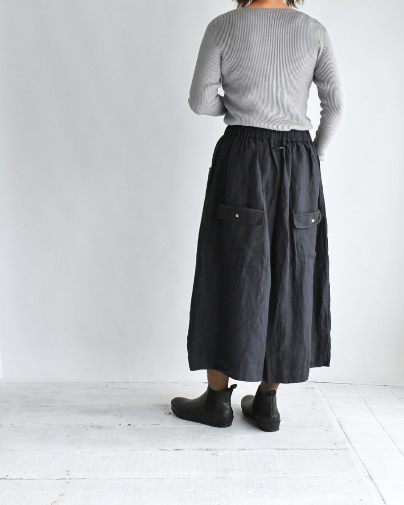 Handwoven 40 Linen Culottes in DarkNavy