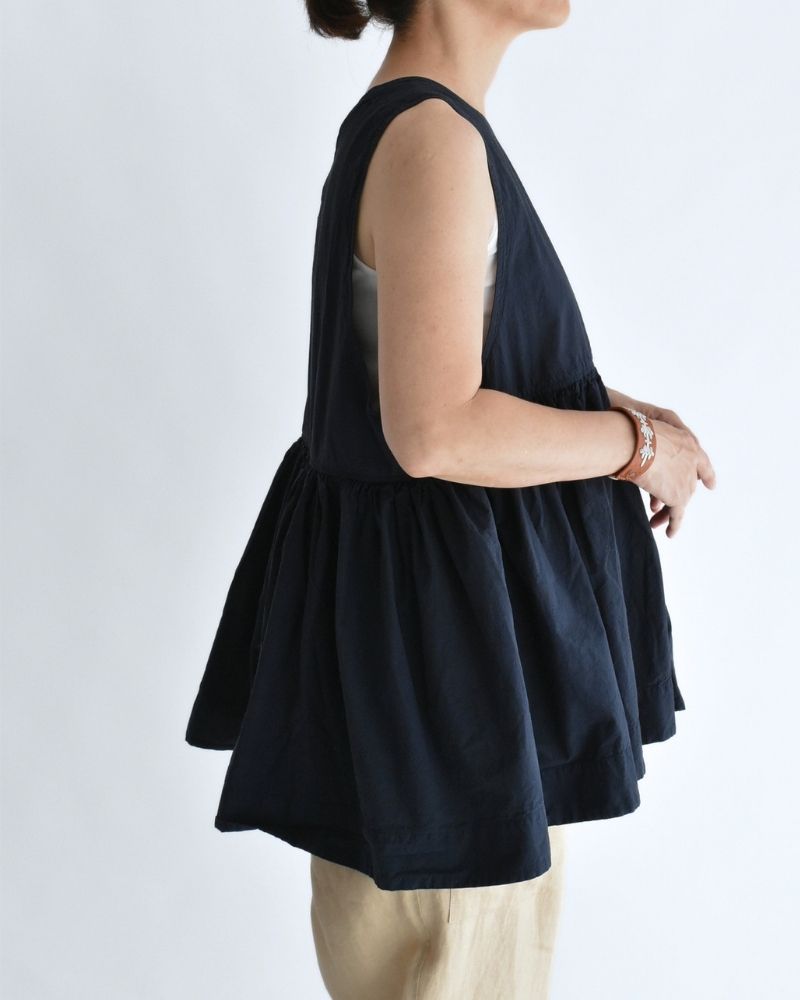Sleeveless Gathered Top in Dark Navy