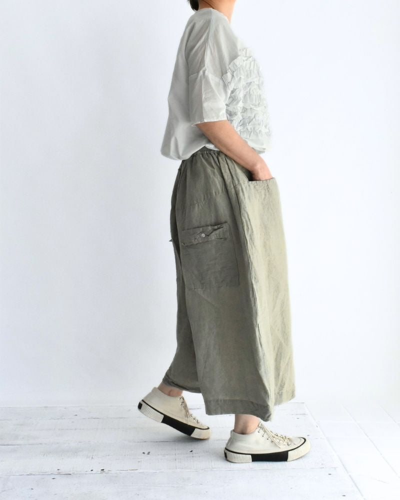 Handwoven Selvedge Cotton Linen Pants in LightKhaki