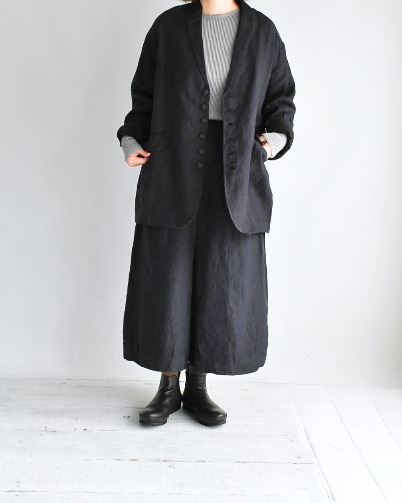 Handwoven 40 Linen Culottes in DarkNavy