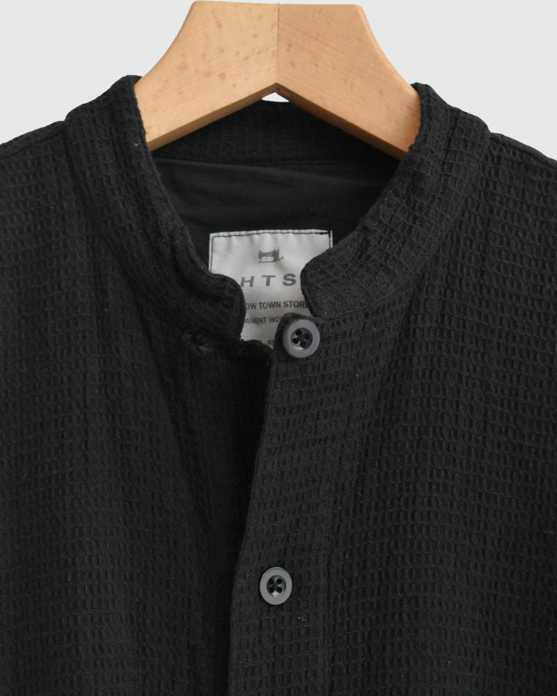 Stand Collar Shirt in Black