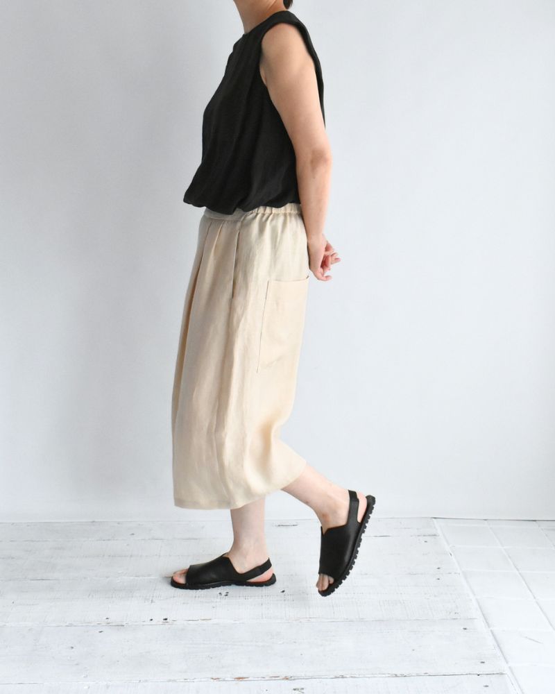 Sarrouel Wide Short Length Pants in Ivory