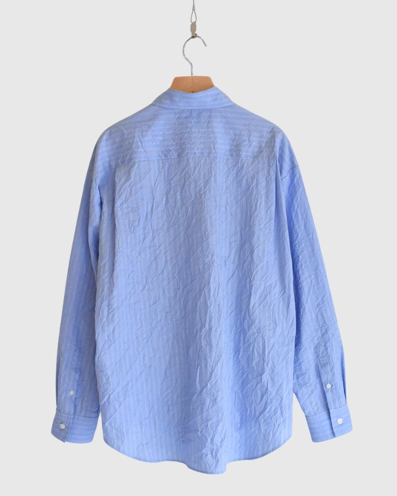 CLEA-CC 2-Way Regular Collar Shirt in SaxStripe