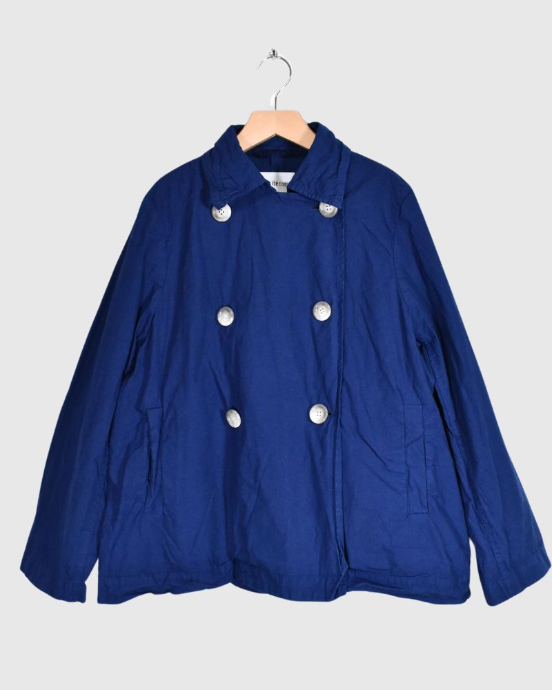 Double Button Short Coat in Nasukon
