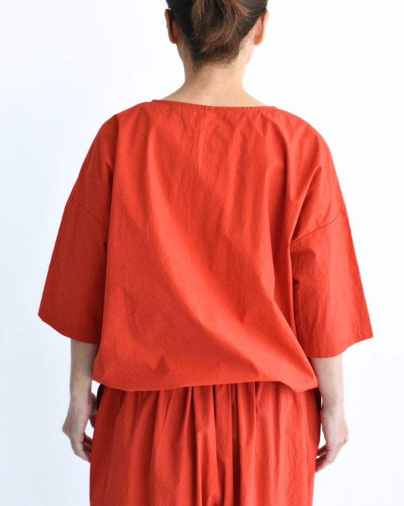 Drawstring Pullover in Orange