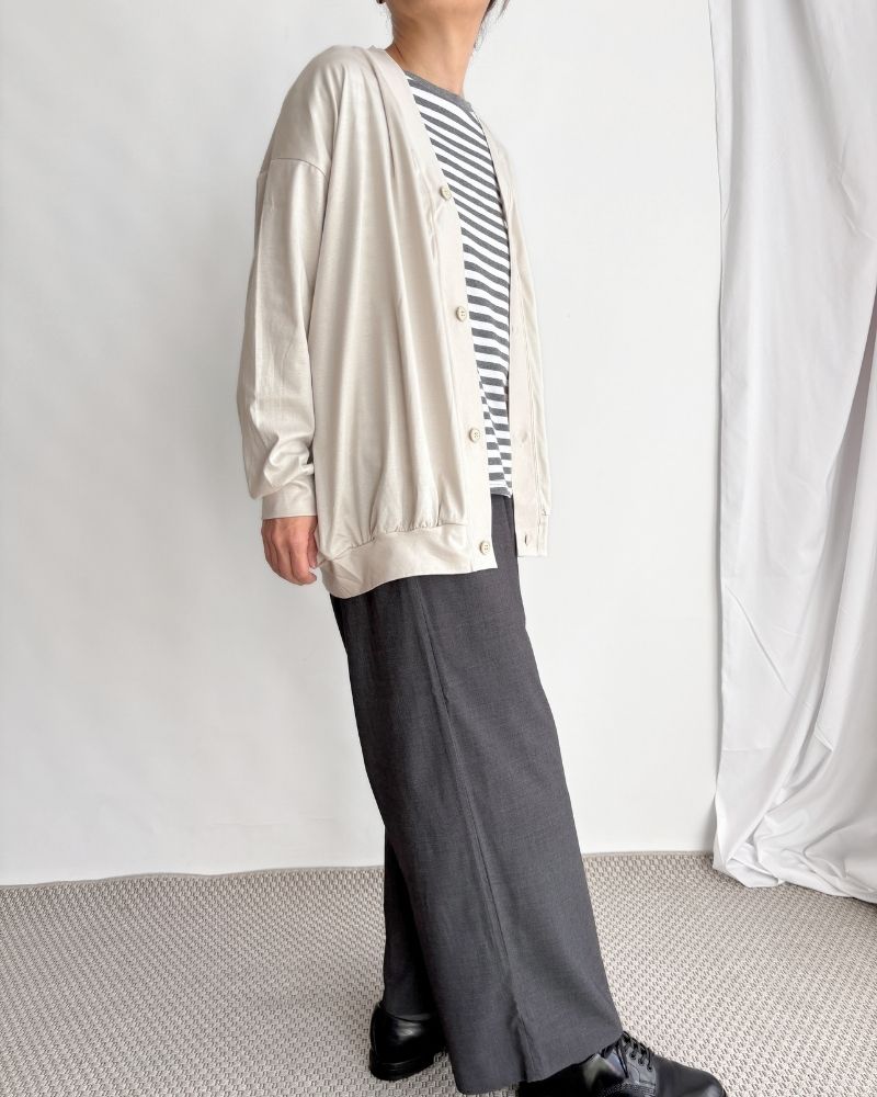 Silkette V-neck cardigan in Ivory