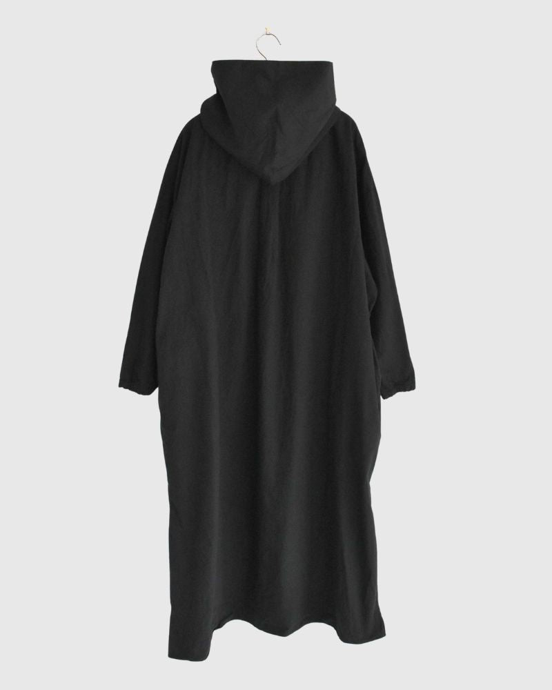 Hooded Coat Dress in Black