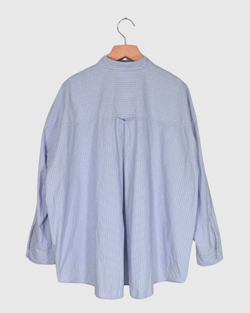 REGULAR COLLAR BIG SHIRT in SaxStripe