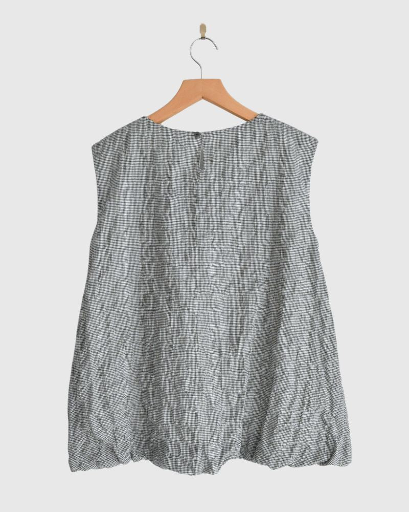 Check balloon tunic in BlackCheck