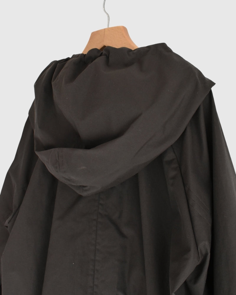 Oversized Hooded Jacket in Brown