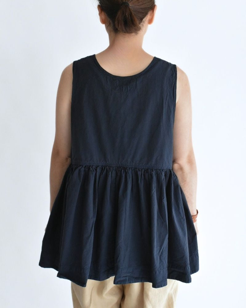 Sleeveless Gathered Top in Dark Navy