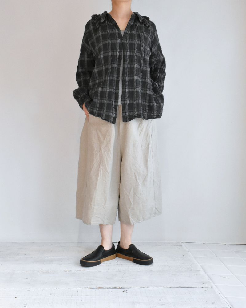 Linen Oval Pants in Beige