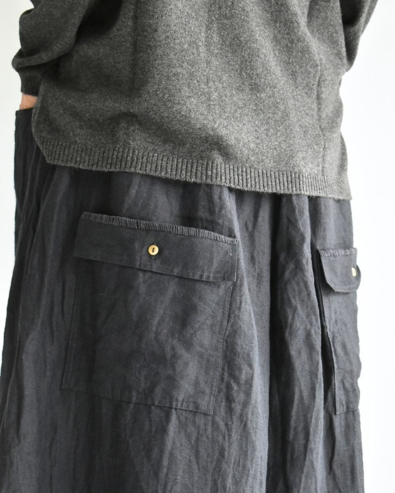Handwoven 40 Linen Culottes in DarkNavy