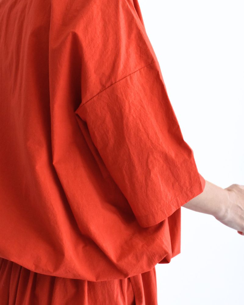 Drawstring Pullover in Orange