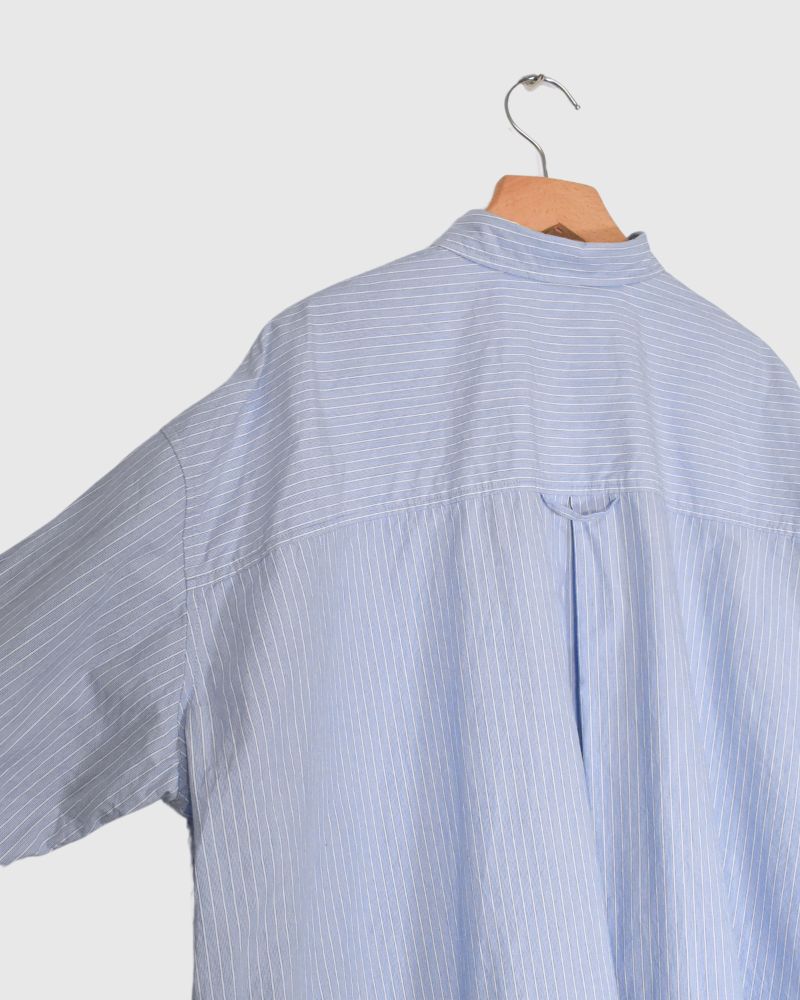 REGULAR COLLAR BIG SHIRT in SaxStripe