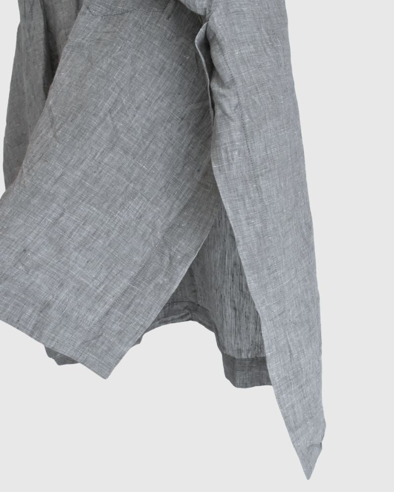 Handwoven 60×60 Linen Square Shirt in Gray