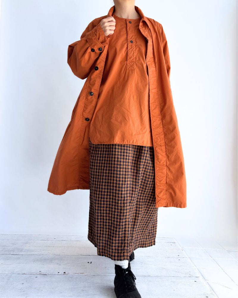 60s COTTON POPLIN OVERDYE BALMACAAN COAT in Brick