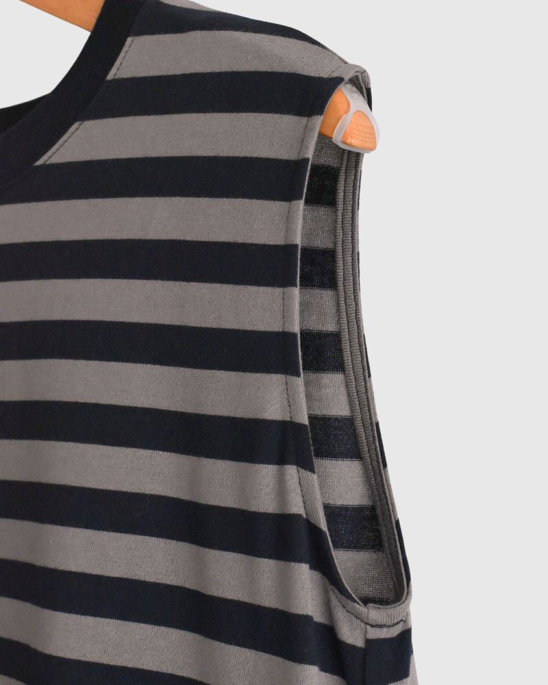 Sleeveless dress in Gray/Navy