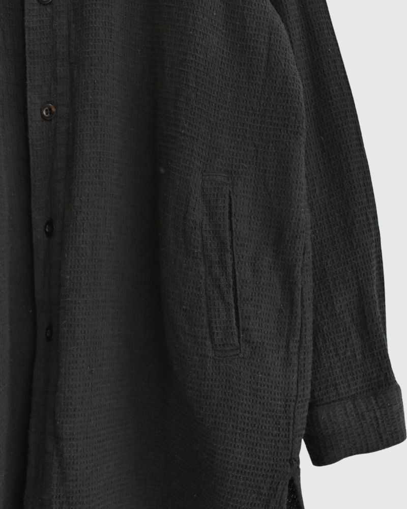 Stand Collar Shirt in Black