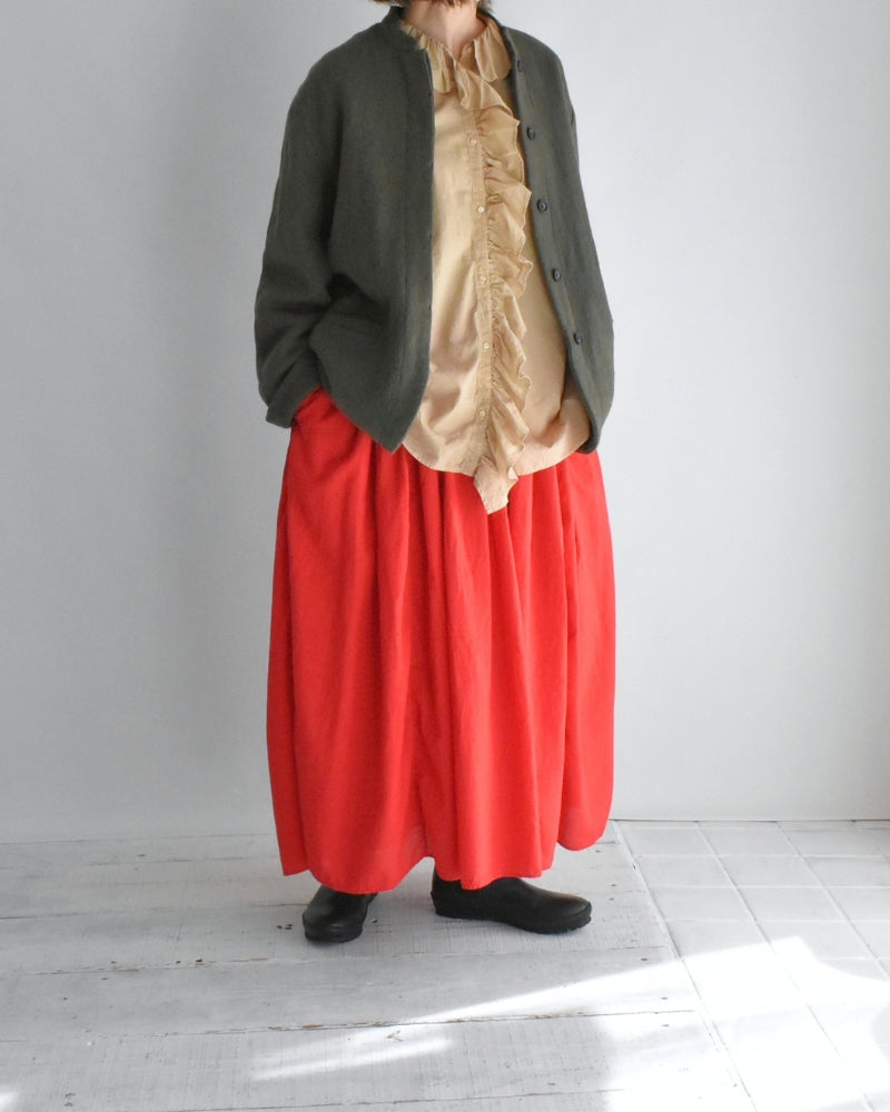 Stand Collar Fly Front Jacket in Olive