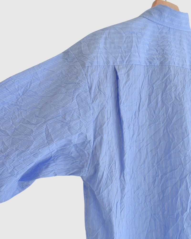 CLEA-CC 2-Way Regular Collar Shirt in SaxStripe