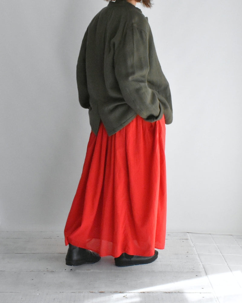 Stand Collar Fly Front Jacket in Olive