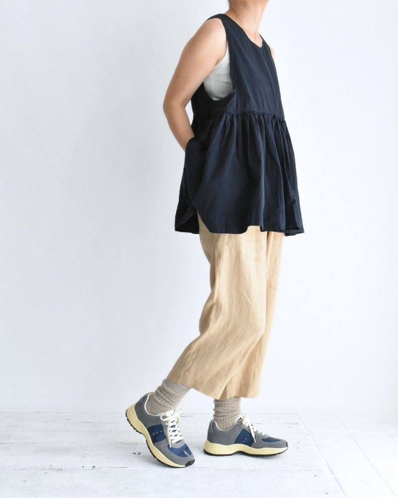 Sleeveless Gathered Top in Dark Navy