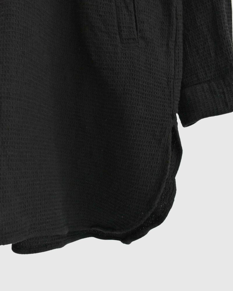 Stand Collar Shirt in Black