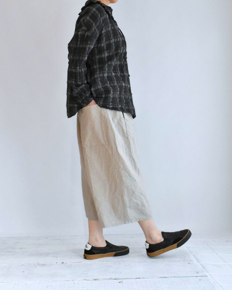 Linen Oval Pants in Beige