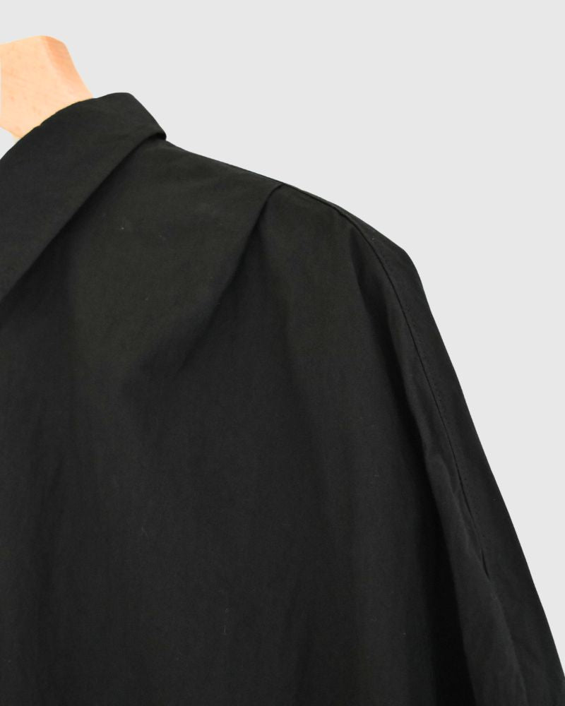 Tuck Cocoon Shirt in Black