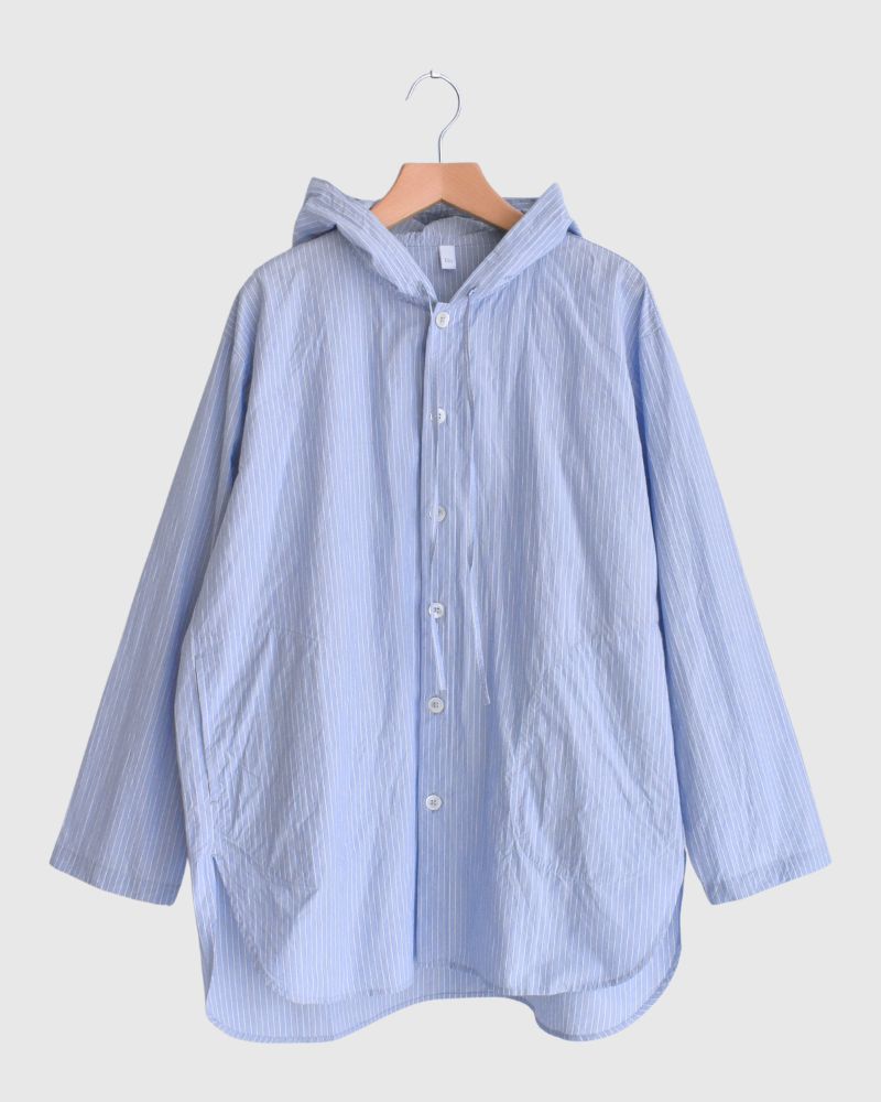 Hoodie shirt in White/Sax Stripe