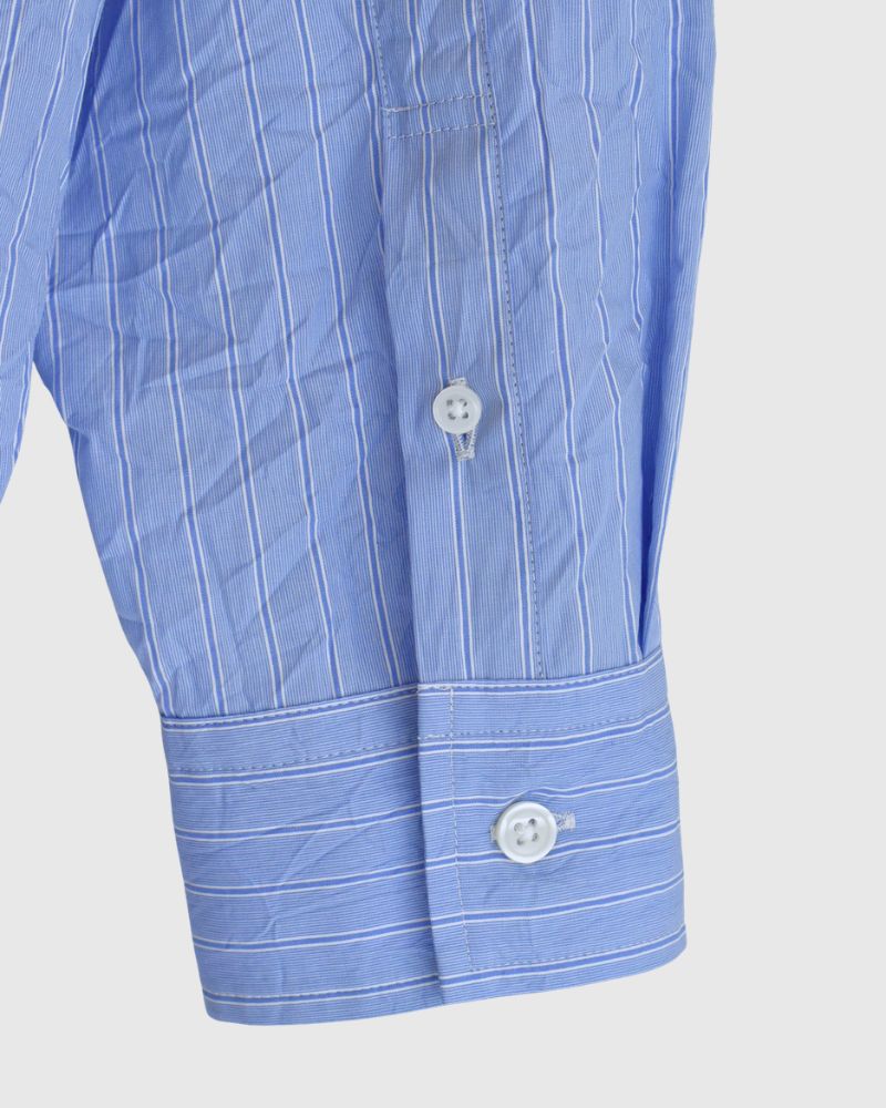 CLEA-CC 2-Way Regular Collar Shirt in SaxStripe