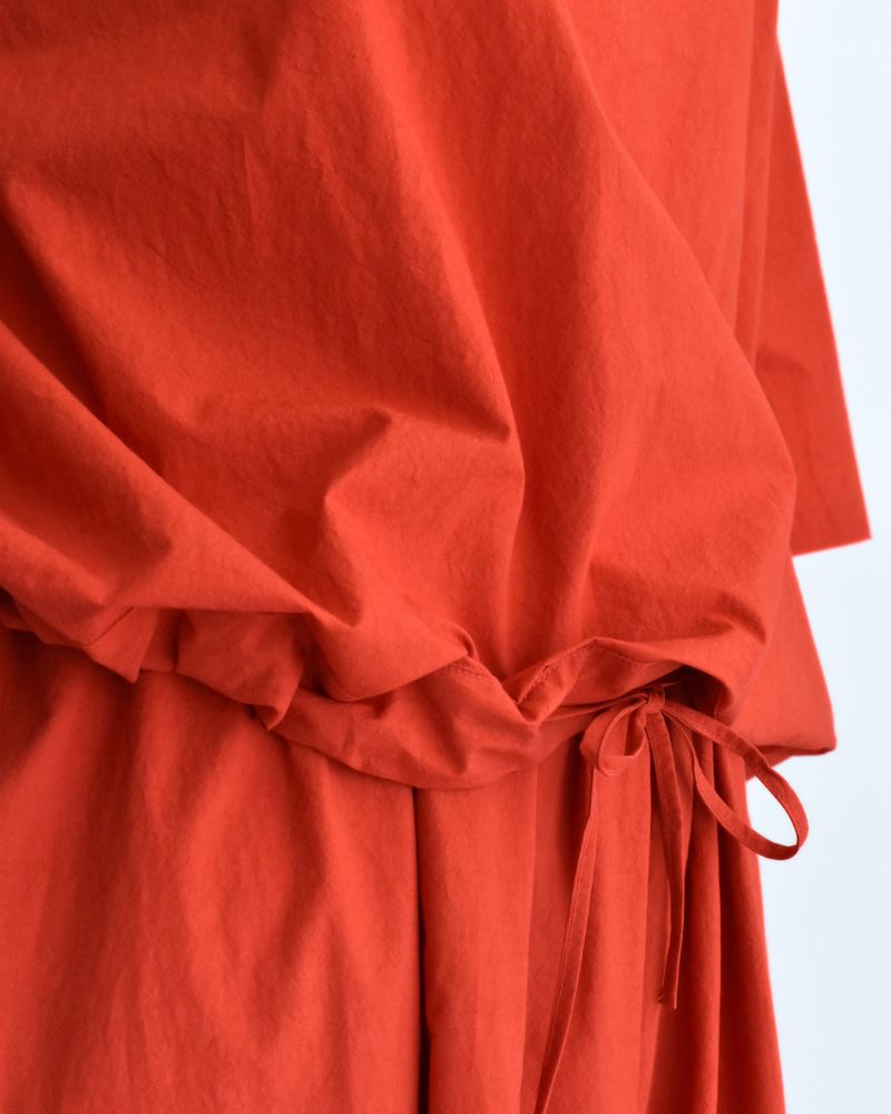 Drawstring Pullover in Orange
