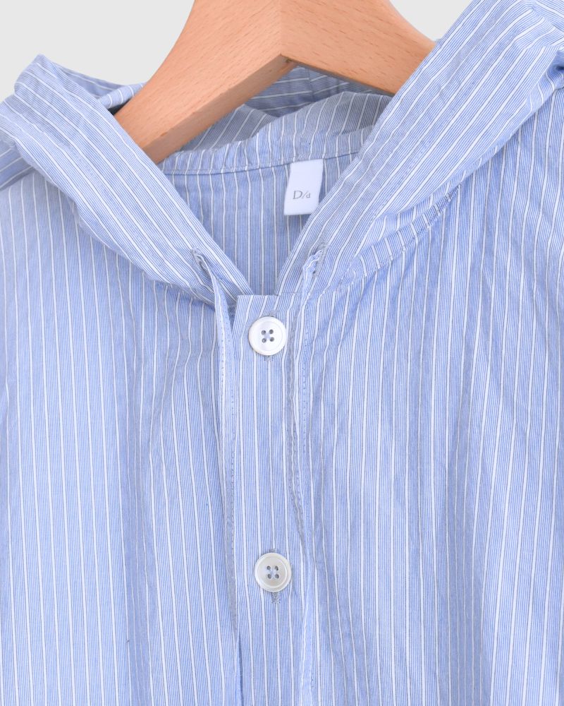 Hoodie shirt in White/Sax Stripe