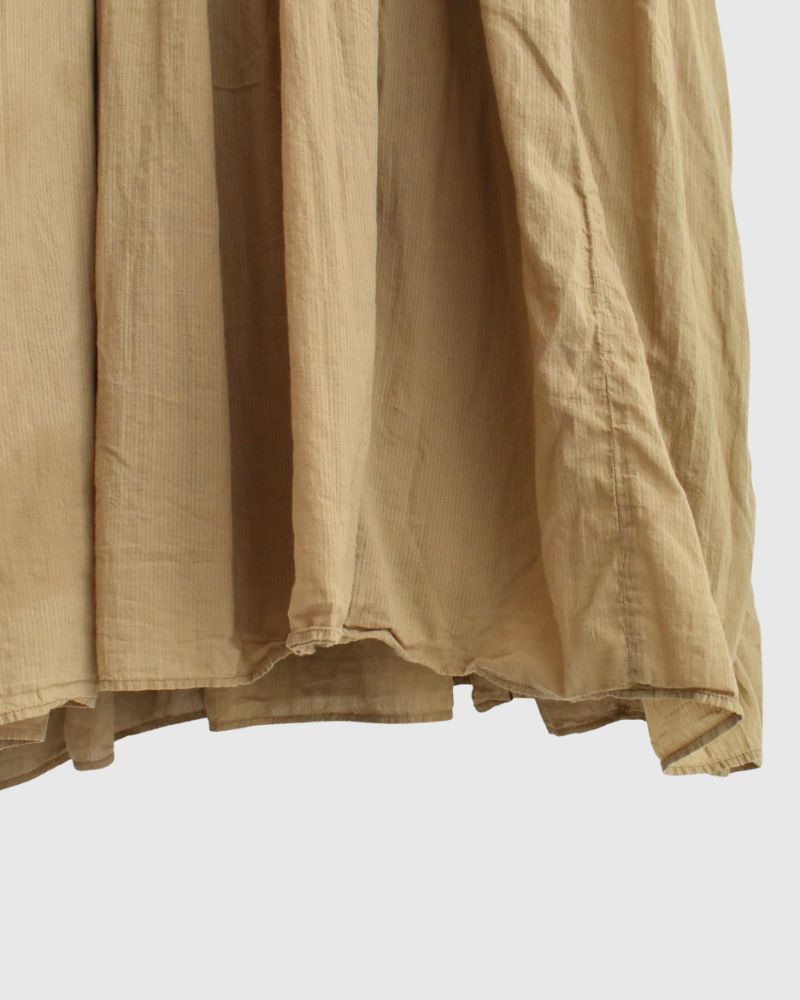 Crew-Neck F/SL Dress with Pintuck in GreyKhaki