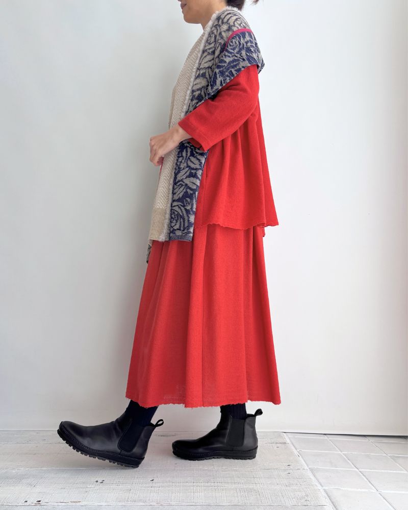 Stole muffler in Oatmeal/Navy