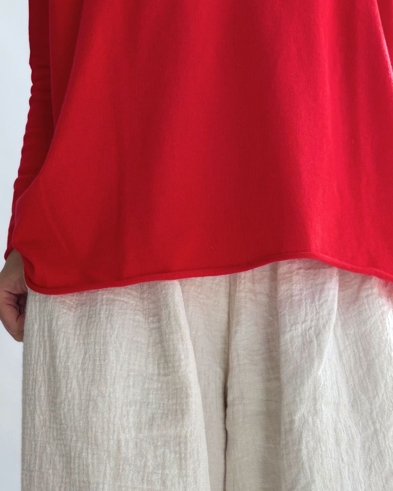 5-Color T-Line Pullover in Vermilion