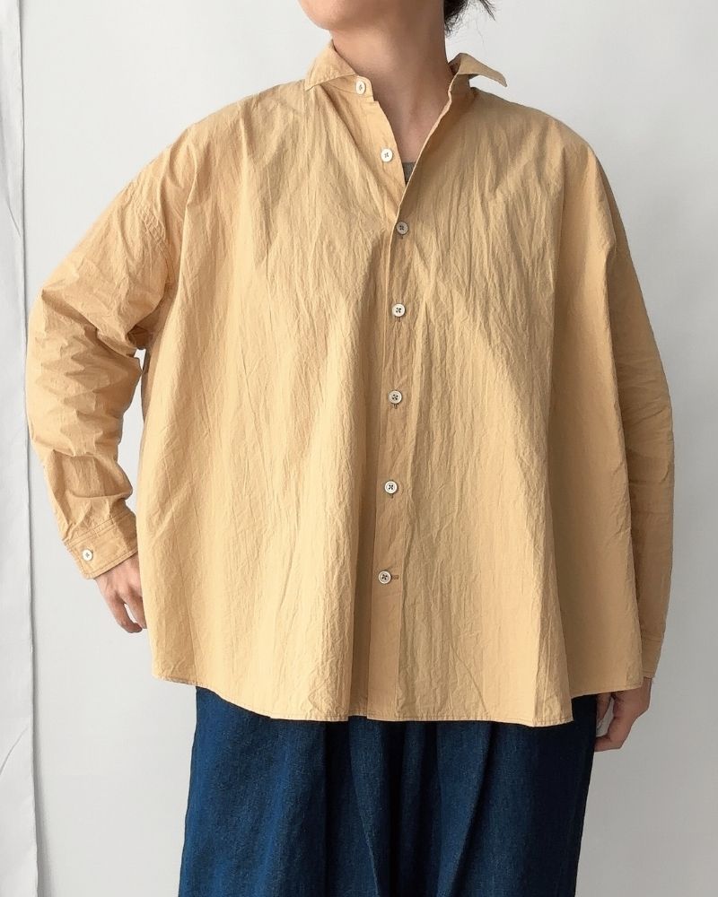 REGULAR COLLAR BIG SHIRT in Mustard