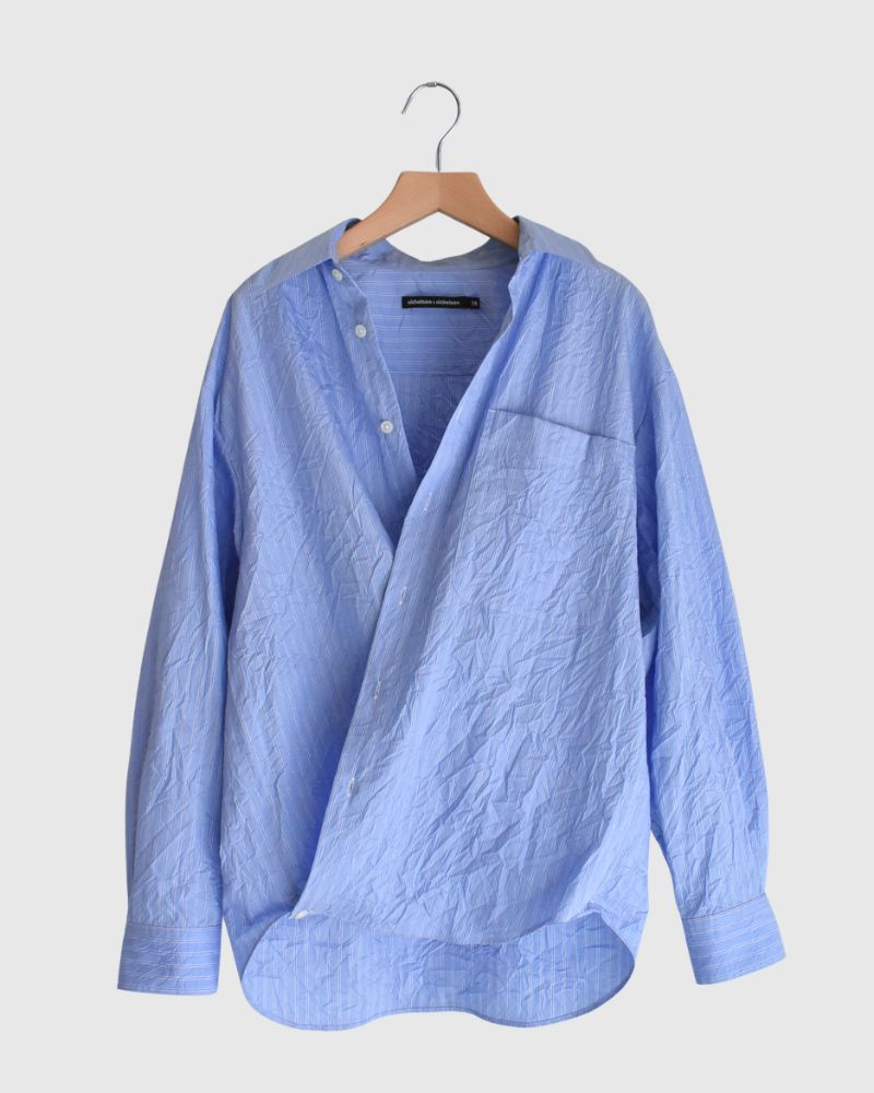 CLEA-CC 2-Way Regular Collar Shirt in SaxStripe