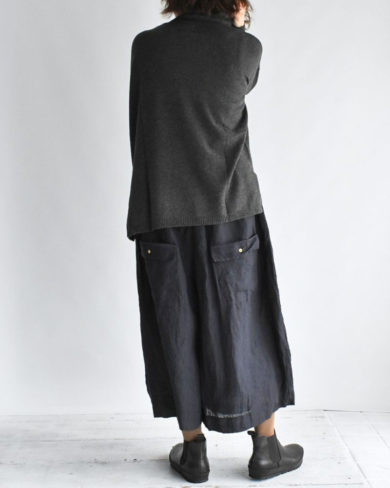 Handwoven 40 Linen Culottes in DarkNavy