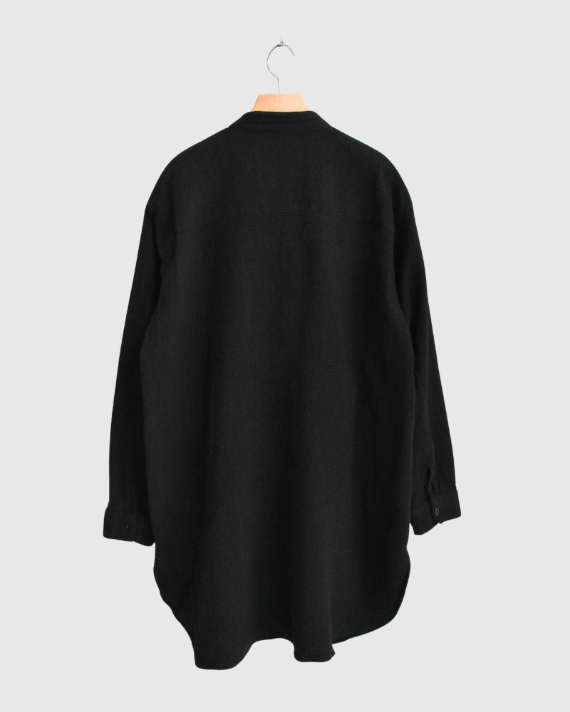 Stand Collar Shirt in Black