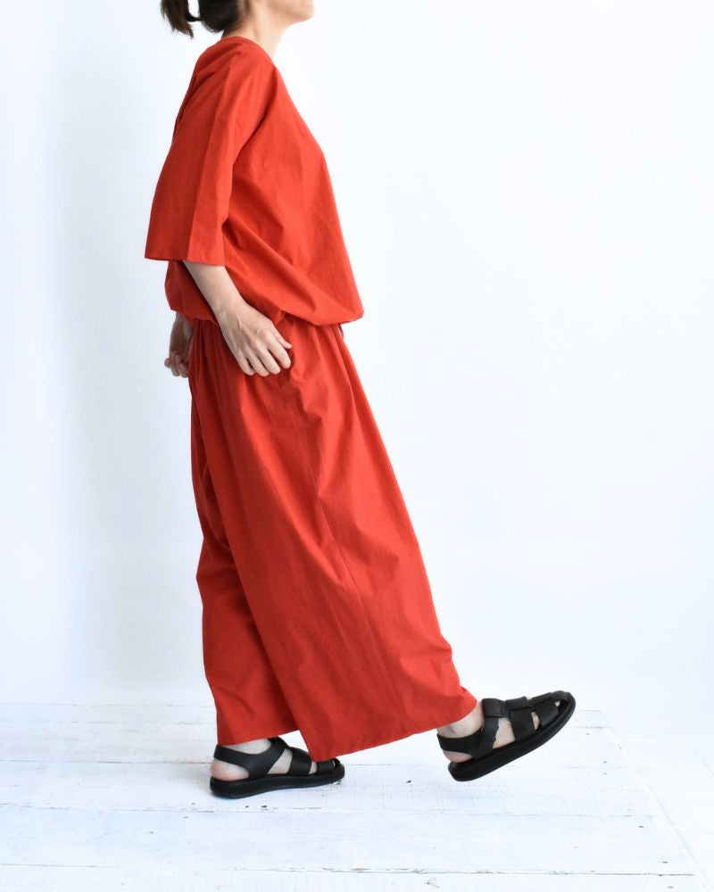 Drawstring Pullover in Orange
